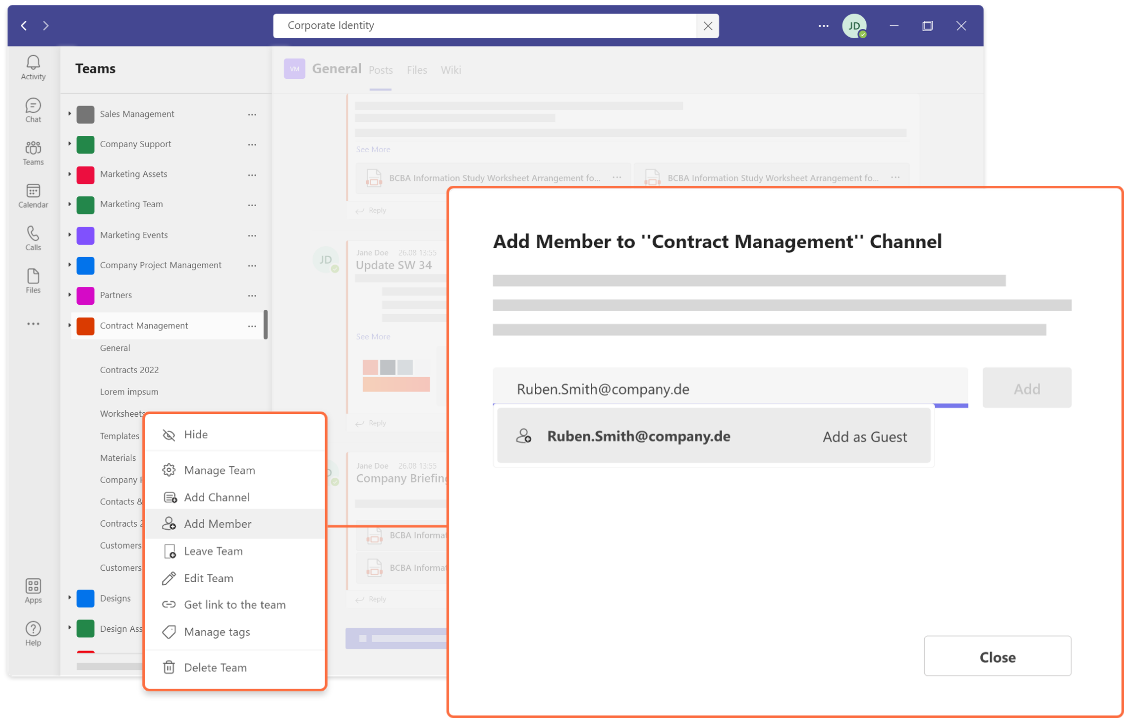 Illustration: external user access risks in Microsoft Teams