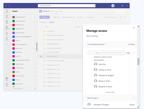 Illustration: Zugriffskontrolle auf Unternehmensdaten bei Microsoft Teams