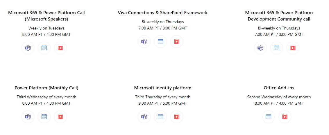 Overview of PnP community calls