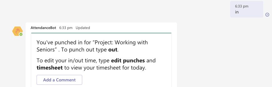 Project Working Punch Microsoft Teams Time Tracking