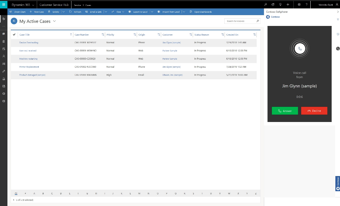 Microsoft Dynamics 365 Active Cases Example