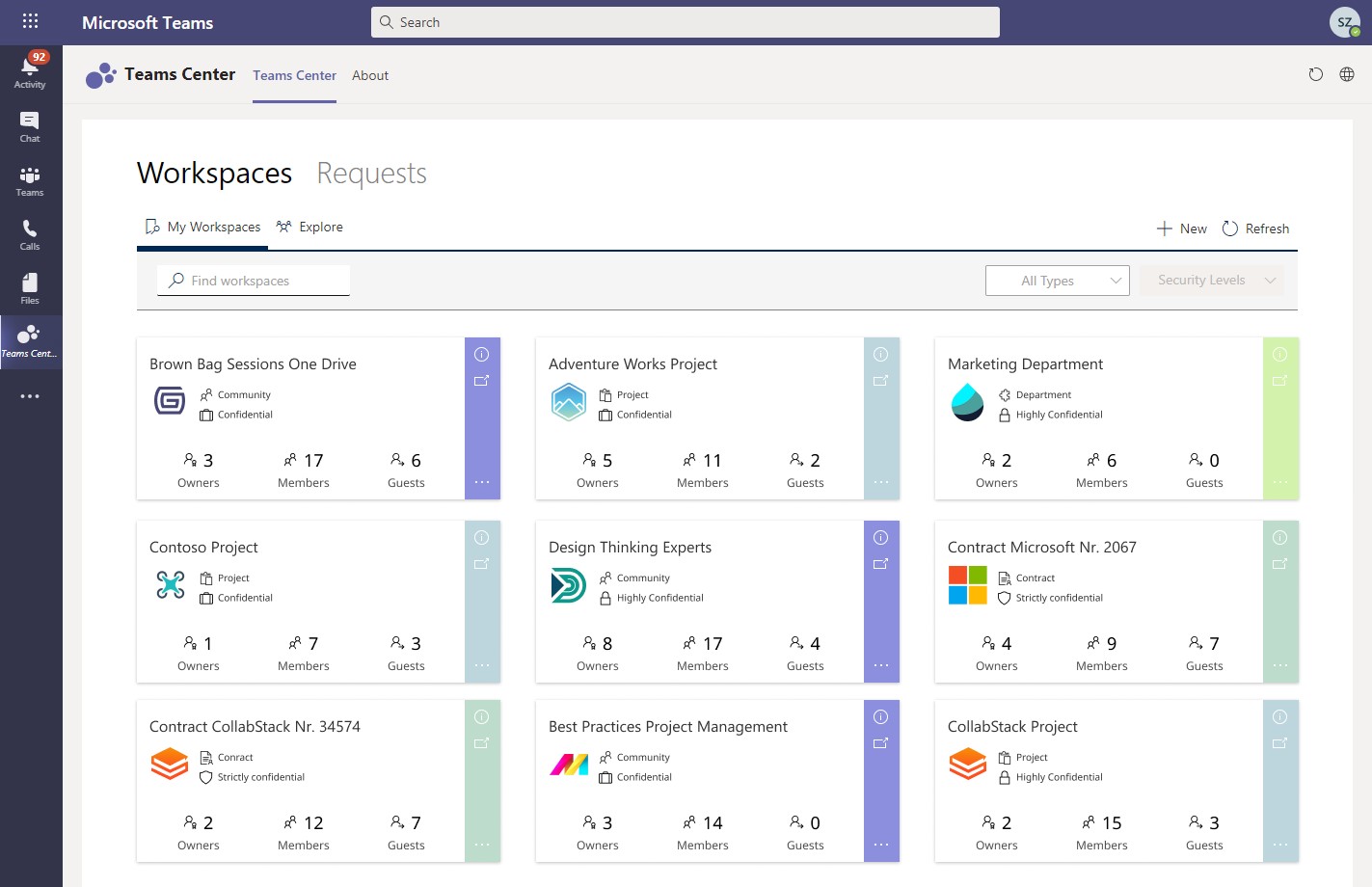 Microsoft Teams Governance Tool - Teams Center Workspaces