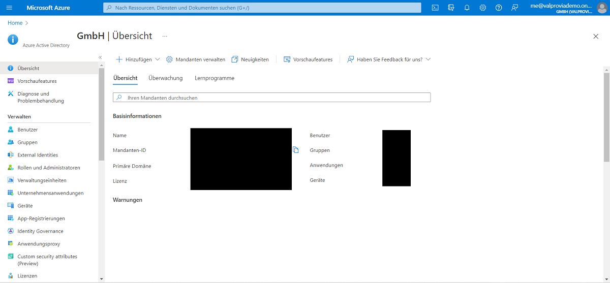 Optionen zur externen Zugriffseinstellungen in Azure AD