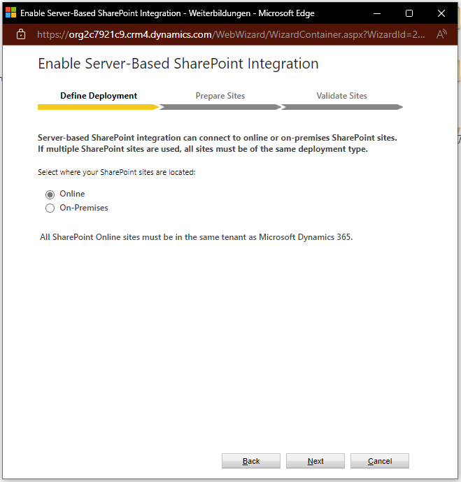Server Based SharePoint Integration Microsoft 365 Edge